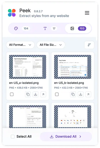 Image assets grid view