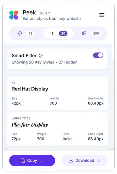 Typography analysis and filtering