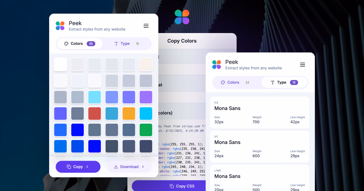 Meet Peek: Extract Colors & Fonts from Any Website in Seconds